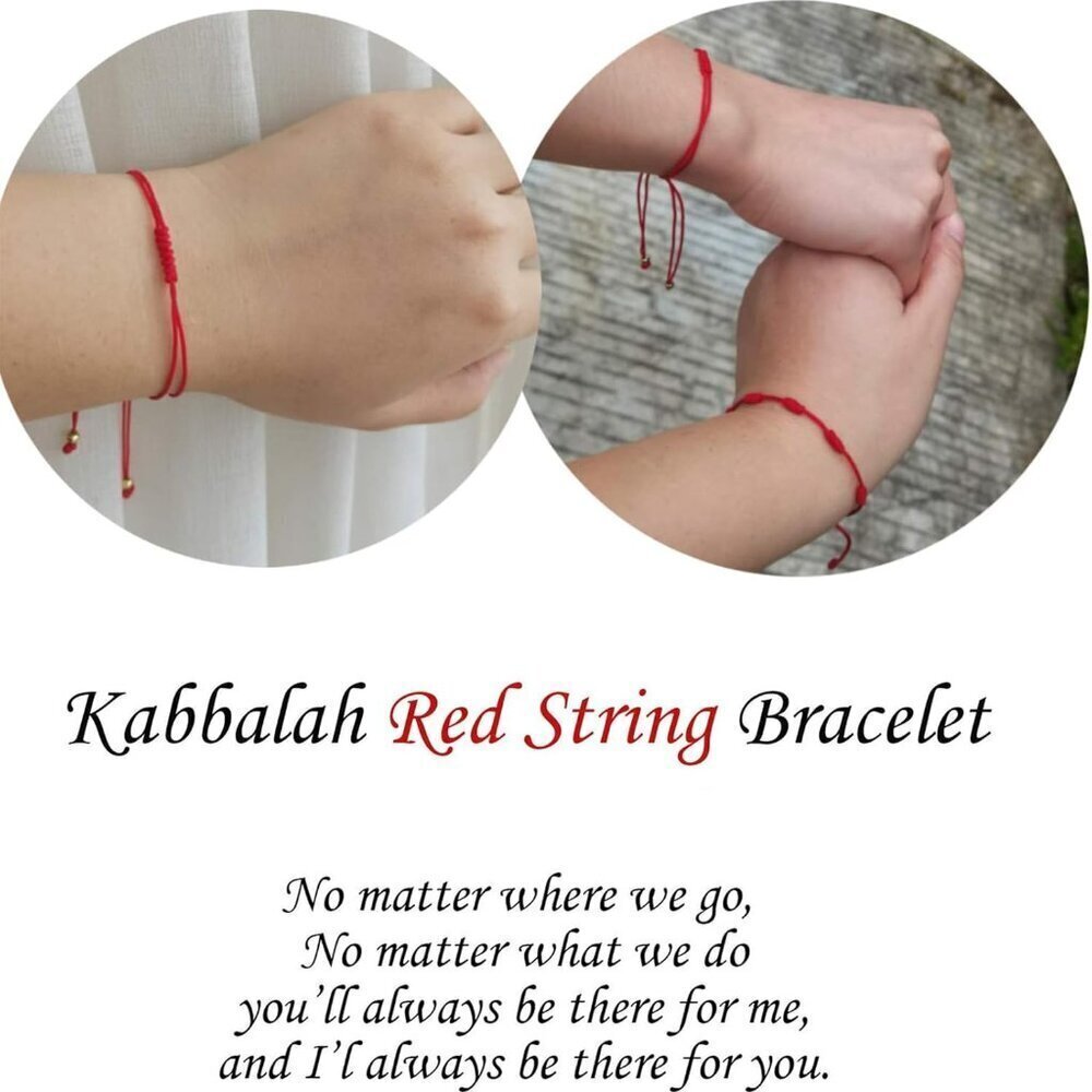 Red String Bracelet 7 Knots Good Luck Protection Gift Adjustable Thread - Picture 2 of 7
